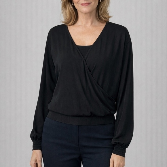 BB Dakota Tops - BB Dakota Wrap Style Blouse/Small